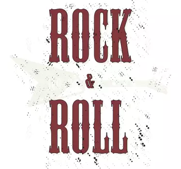 Rock n 'roll med guitar design t-shirt - TenStickers