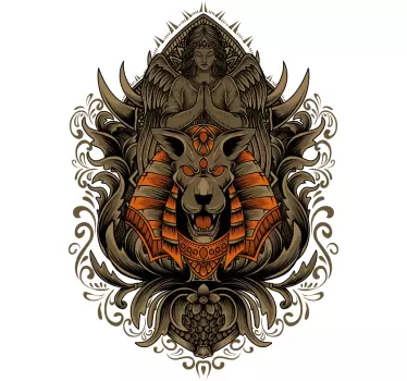 Gammel egyptisk gud 'anubis' t-shirt - TenStickers