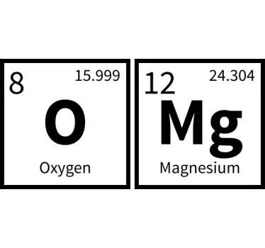 Original t-shirt med ilt magnesium elementer - TenStickers