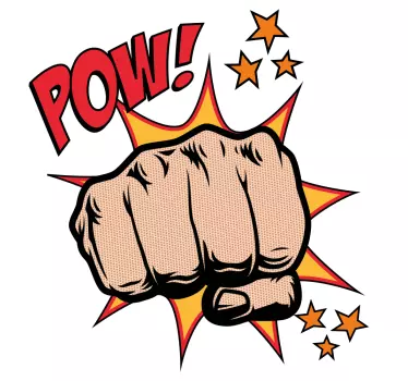 Original t-shirt med energisk punch grafik - TenStickers