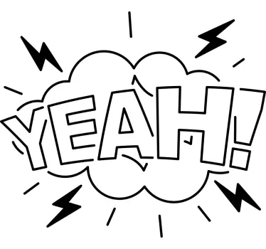 "yeah" tegneserie komisk tale t-shirt - TenStickers