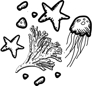 Blå silhuet havdyr børneskjorte - TenStickers