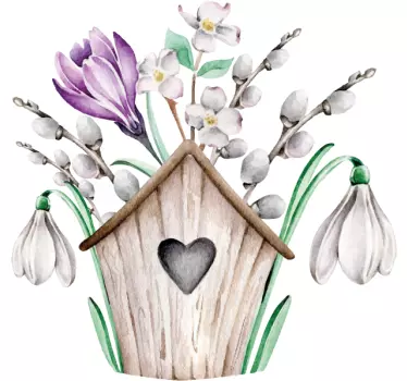Elegant vintergækker t-shirt med blomsterdesign - TenStickers
