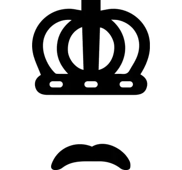 Krone og overskæg grafik original t-shirt - TenStickers