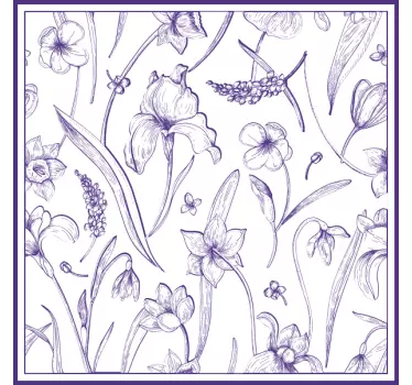 Original t-shirt med botanisk motivarrangement - TenStickers