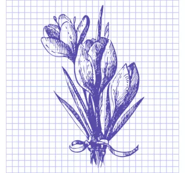 Sød tegning krokus blomster t-shirt - TenStickers