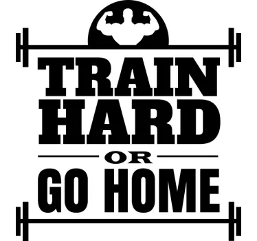 Original t-shirt træn hårdt motivation - TenStickers