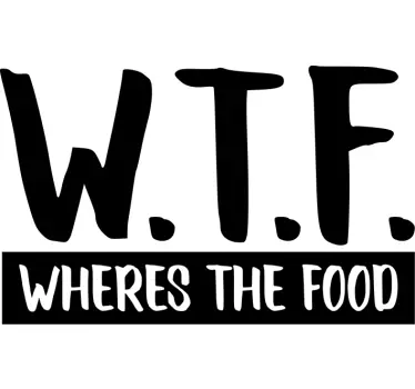 Original t-shirt w.t.f. hvor er maden? - TenStickers