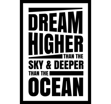 Original t-shirt drøm højere inspirerende citat - TenStickers