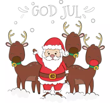 Søde rensdyr og julemands julet-shirts - TenStickers