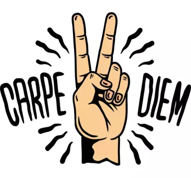 Original t-shirt carpe diem håndgestus - TenStickers