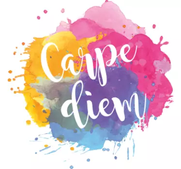 Farverig carpe diem illustration t-shirt - TenStickers