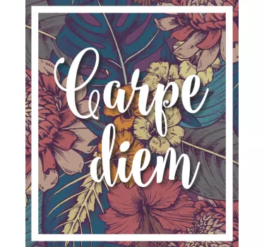 Original t-shirt carpe diem blomsterdesign - TenStickers