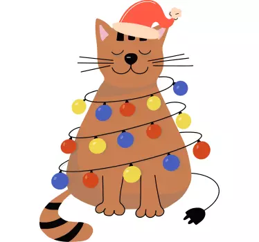 Original t-shirt sød kat jul - TenStickers