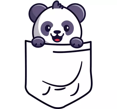 Original t-shirt med lommepanda design - TenStickers