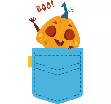 Græskar lomme boo t-shirt til børn - TenStickers
