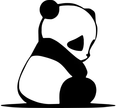 Original t-shirt med panda silhuet kunst - TenStickers