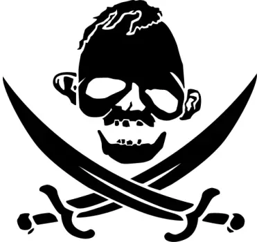 Original t-shirt creepy pirat skull - TenStickers