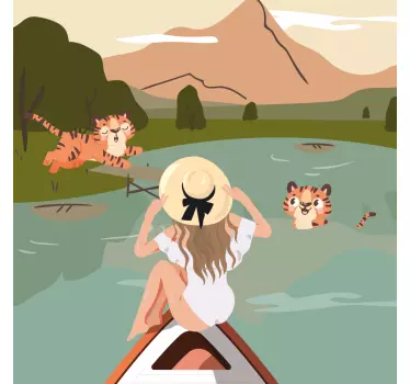 Original t-shirt eventyr med tigre - TenStickers
