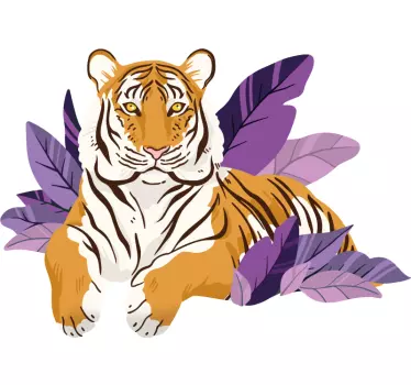 T-shirt til børn tiger blandt blade - TenStickers