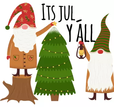 Its jul y ́all with nisser christmas t-shirts - TenStickers