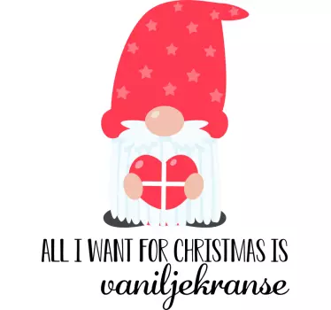 Alt jeg ønsker mig til jul er vaniljekranse julet-shirts - TenStickers