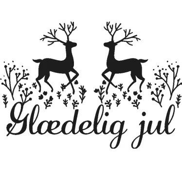 Glædelig jul røde rensdyr design jule t-shirts - TenStickers