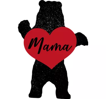 Mor og datter t-shirt sød bjørnekærlighed - TenStickers