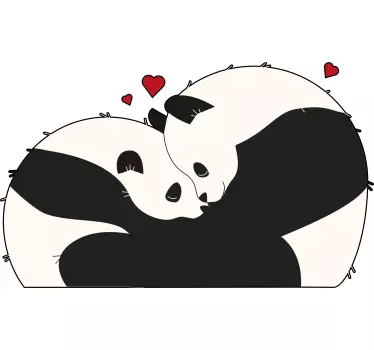 Kramme pandas matchende skjorter til par - TenStickers