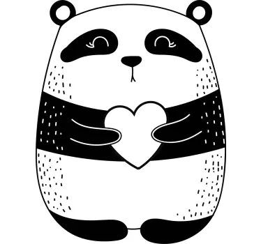 Søde pandabjørne med hjerte matchende skjorter til par - TenStickers