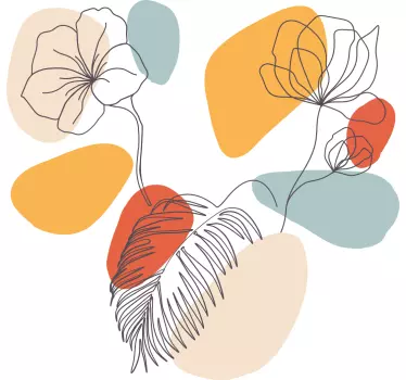 Original t-shirt floral minimalist hvid - TenStickers