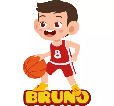T-shirt til børn begejstret ung basketballspiller - TenStickers