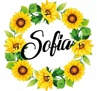 Sommerblomstkrone med navn T-shirts med navn - TenStickers