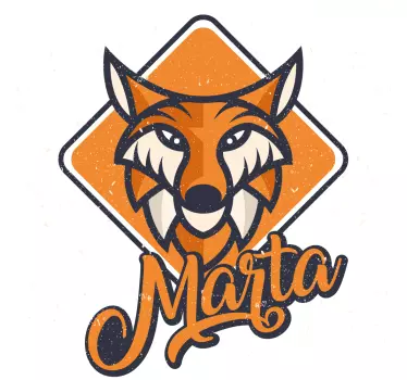 Børnet-shirt med navn på ræv - TenStickers