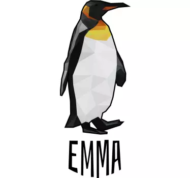 Geometriske-dyr par pingviner T-shirts med navn - TenStickers