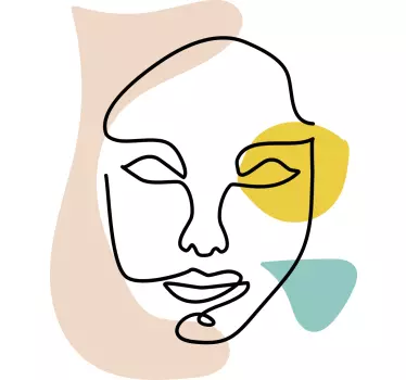Ansigt tegning kunst t-shirt - TenStickers