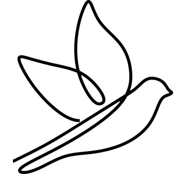 Line art gratis fugl t-shirt - TenStickers