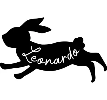 Løbende kanin med navn original t-shirt - TenStickers