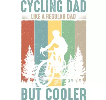 Cyklende far fars dag t-shirt - TenStickers