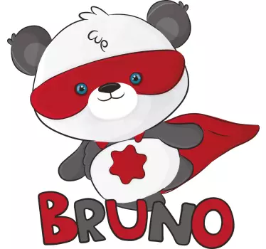 Superpanda T-shirts med navn - TenStickers
