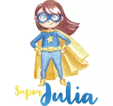 Pige superhelt personlig T-shirts med navn - TenStickers
