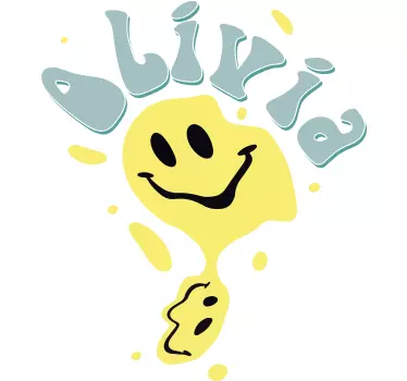 Glad gul smiley personlig t-shirt - TenStickers