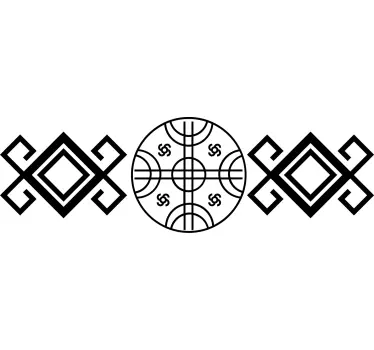 Rød mapuche-stil original t-shirt - TenStickers