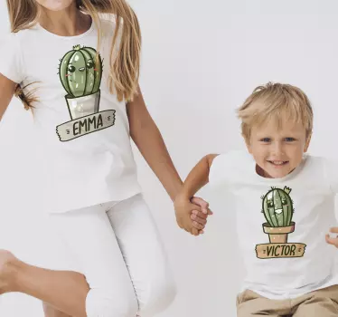 Kaktus du og mig par t-shirts - TenStickers