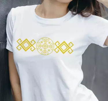 Rød mapuche-stil original t-shirt - TenStickers