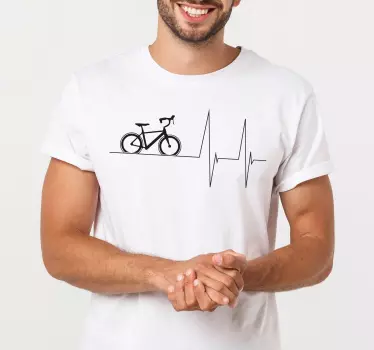 Original t-shirt cykelpassion hjertebat - TenStickers