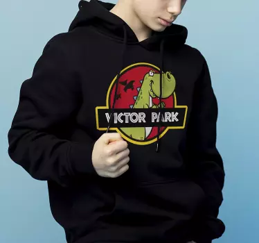 Jurassic park dinosaur t-shirt til børn med navn - TenStickers