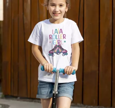 Rulle skøjter pige personlig t shirt - TenStickers
