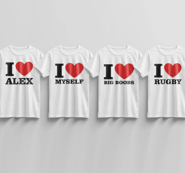 i love personlig t shirt - TenStickers