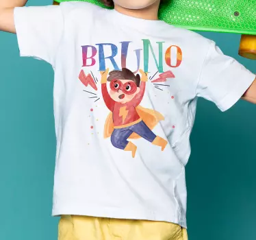 Akvarel super kid T-shirts med navn - TenStickers